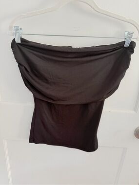 Black Strapless Off-the-Shoulder Tube Top